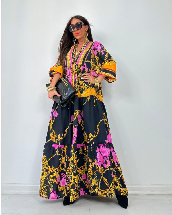 Yellow Printed Maxi Dress