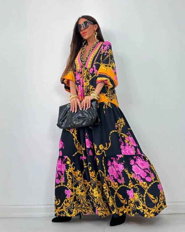 Yellow Printed Maxi Dress