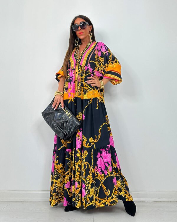 Yellow Printed Maxi Dress