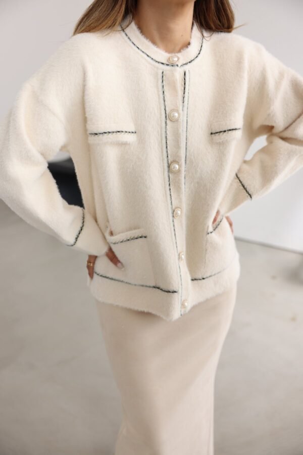 Pearl and Silver Detailed Cardigan