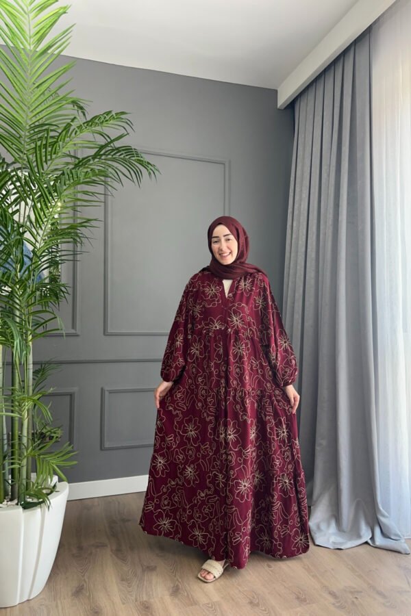 Pure Keten Fabric Naturel Dress