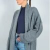 Front Open Knit Cardigan with Shawl Detail
