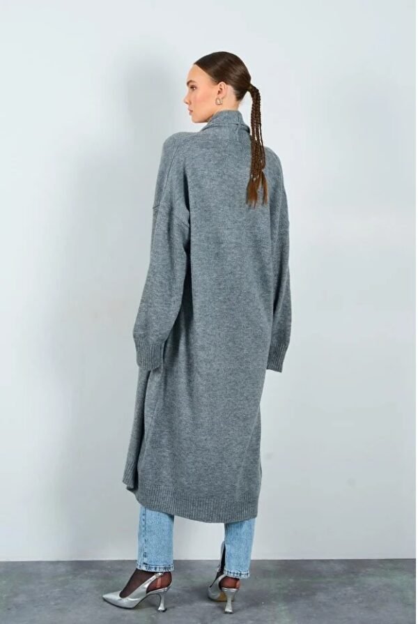 Front Open Knit Cardigan with Shawl Detail