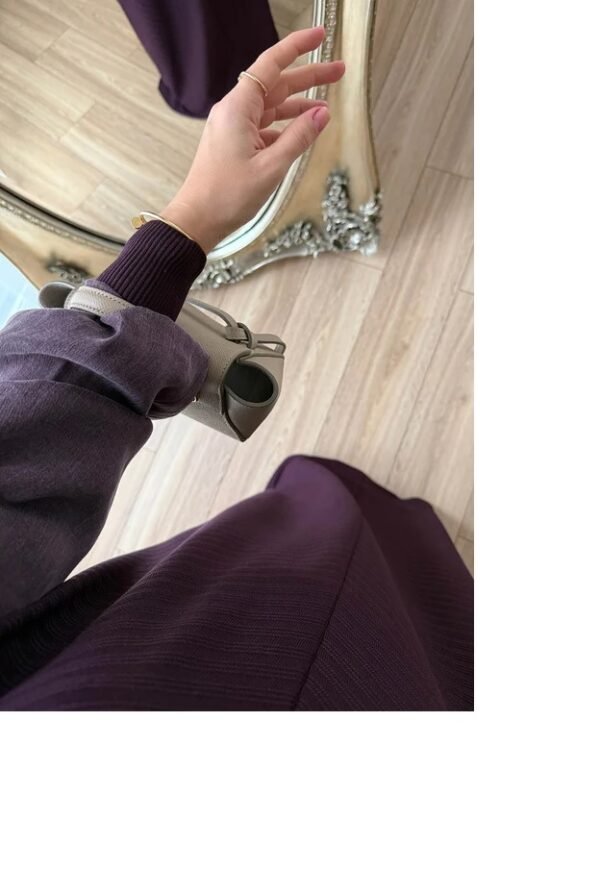 Self-Patterned Mercerized Dress in Elegant Plum