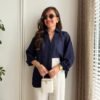 Navy Blue Transparent Oversize blouse