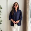 Navy Blue Transparent Oversize blouse
