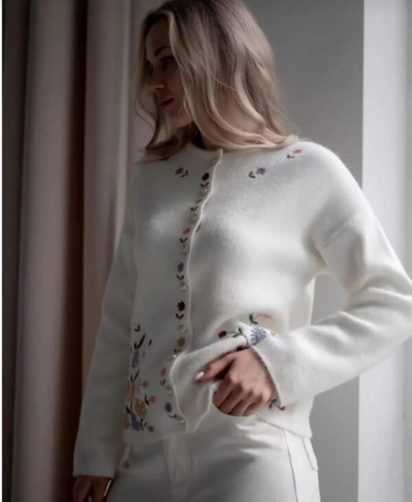 Flower Embroidery Cardigan