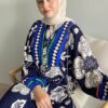 Women's Blue Mixed Print Dress