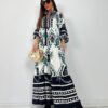Oversized Graphic Print Maxi Dress for Women