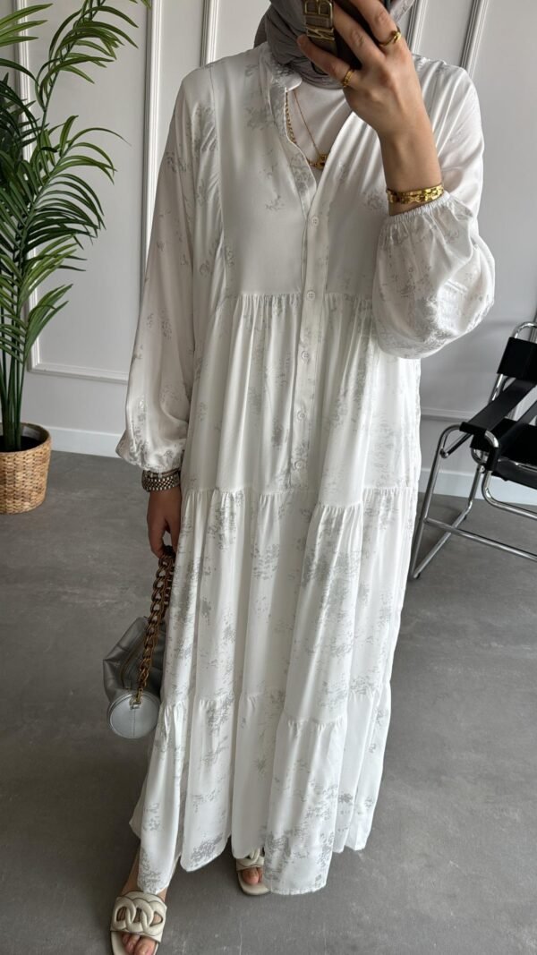 Silvery Sketch Print Dress for Women