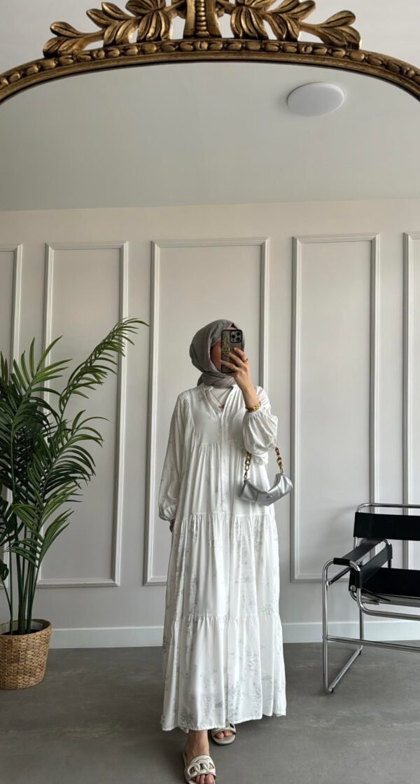 Silvery Sketch Print Dress for Women