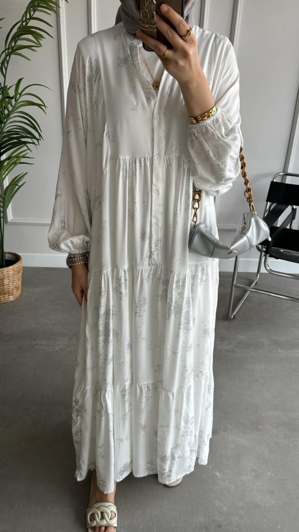 Silvery Sketch Print Dress for Women