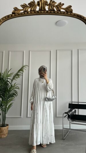 Silvery Sketch Print Dress for Women