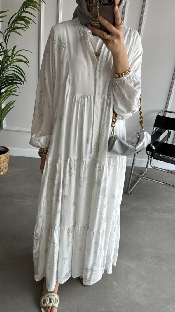Silvery Sketch Print Dress for Women