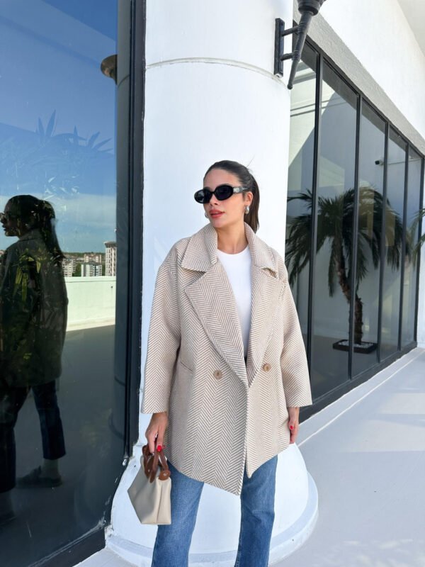 Latte Oversized Textured Coat