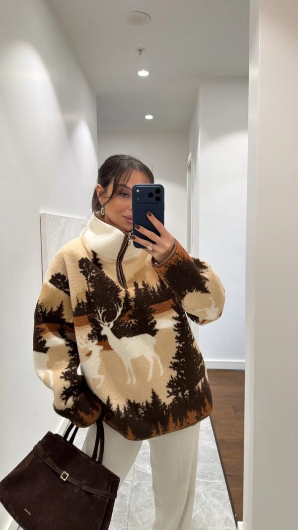 Brown Forest Print Pullover