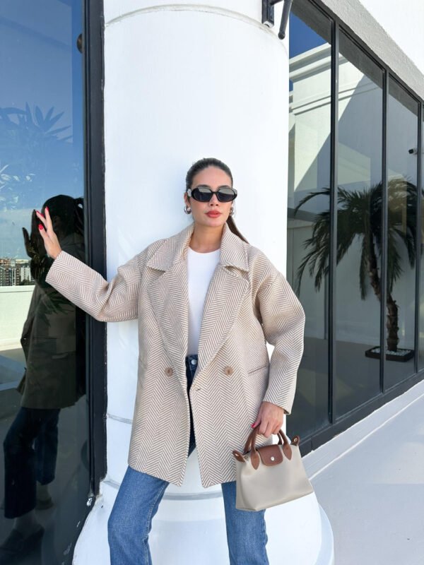 Latte Oversized Textured Coat