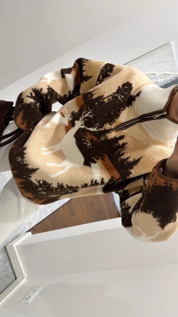 Brown Forest Print Pullover