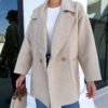 Latte Oversized Textured Coat