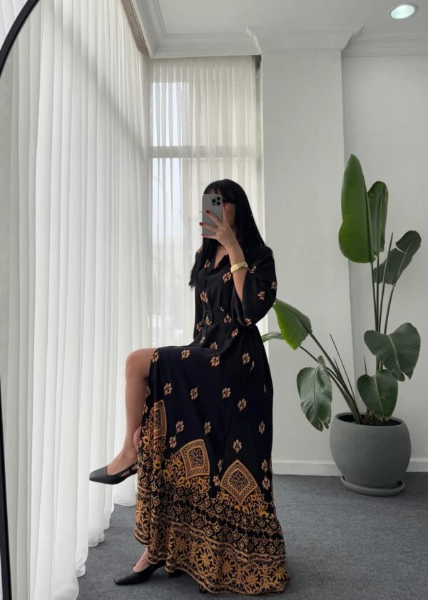 Women's Leaf Patterned Dress