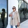 Latte Oversized Textured Coat