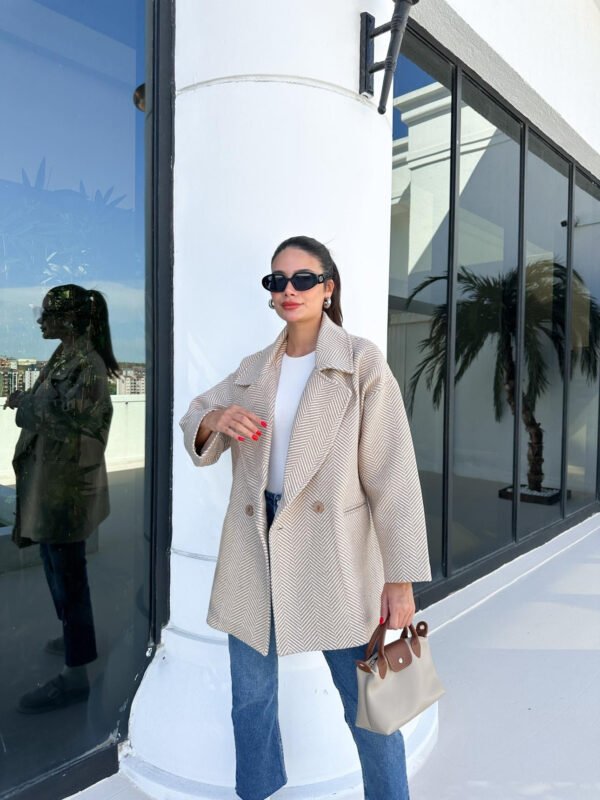 Latte Oversized Textured Coat