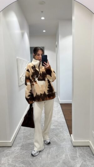 wwwww Brown Forest Print Pullover