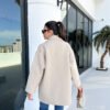 Latte Oversized Textured Coat