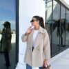 Latte Oversized Textured Coat