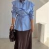 The Blue Lace Curved Retro blouse