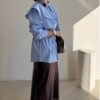 The Blue Lace Curved Retro blouse