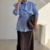 The Blue Lace Curved Retro blouse