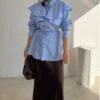 The Blue Lace Curved Retro blouse