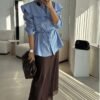 The Blue Lace Curved Retro blouse