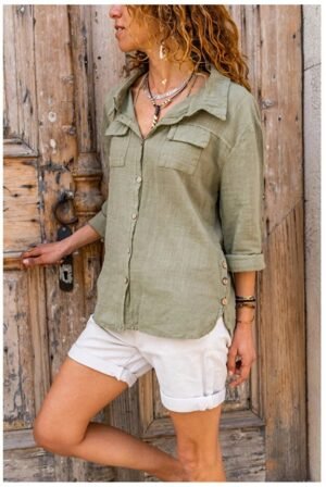 Double Pocket Sagittaric Linen Shirt