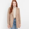 Modern Classic Beige Blazer with Gold Details