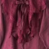 Elegant Wine Red Shirt with Bow