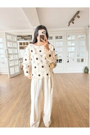 S Crochet Blouse with Lace Details