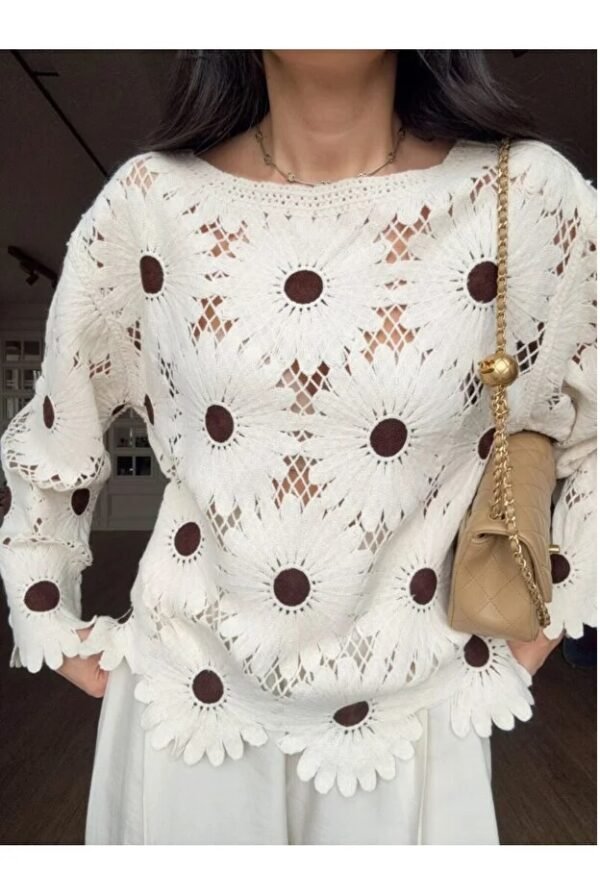 Crochet Blouse with Lace Details