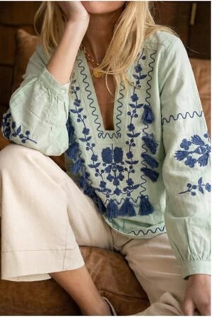Untitled Women's Mint V Neck Authentic Blouse