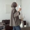 Oversized Brown Shirt with Belt