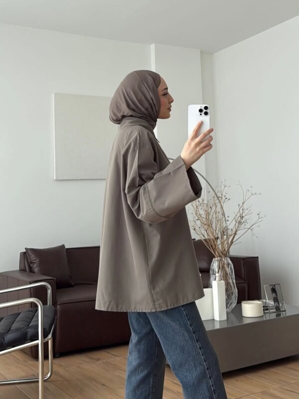 Oversized Brown Shirt with Belt