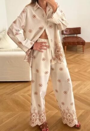 WhatsApp Image 2026-06-09 at 8.42.35 PM(1) Beige Floral Print Boho Two-Piece Set