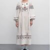 Colorful Ethnic Embroidered Linen Dress