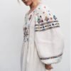 Colorful Ethnic Embroidered Linen Dress