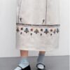 Colorful Ethnic Embroidered Linen Dress