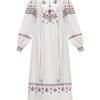Colorful Ethnic Embroidered Linen Dress