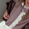 Vintage-Inspired Lace Detailed Striped Shirt