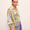 cicek-desenli-oversize-gomlek-olive-1-82c6 Floral Print Oversized Shirt