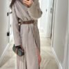 Belted Button-Front Maxi Shirt Dress.